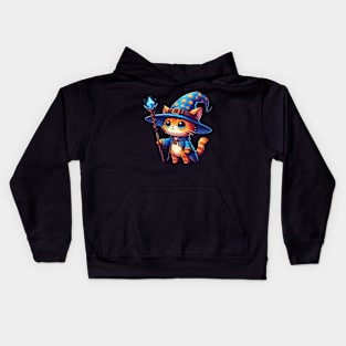 Kawaii Ginger Mage Wizard Cat Kids Hoodie